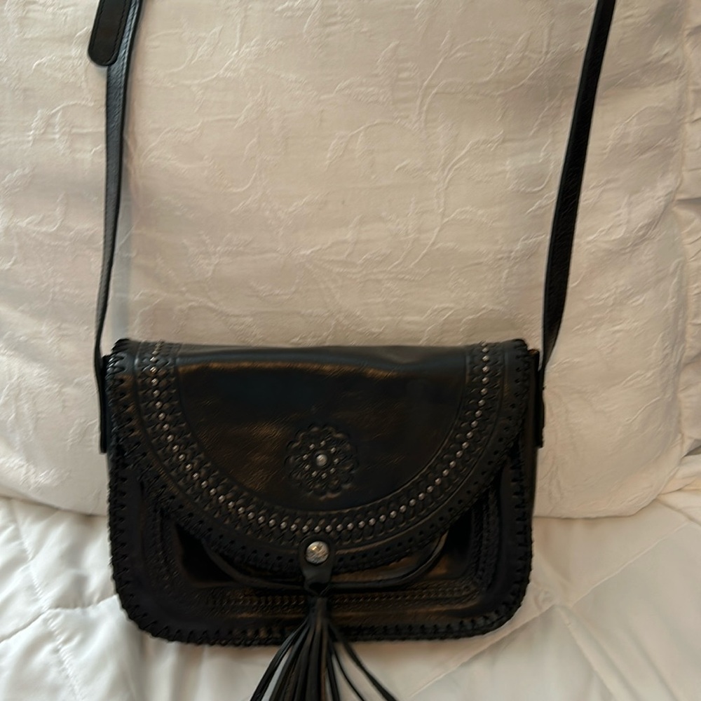 Black Leather Crossbody by Patricia Nash